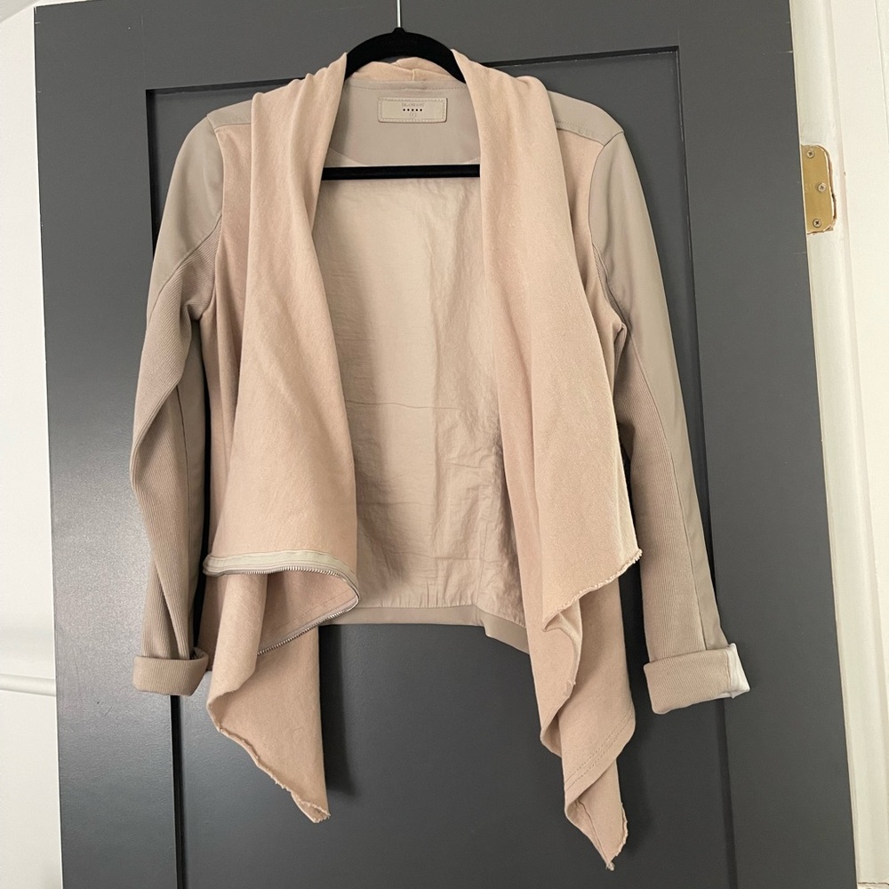 Blank NYC Drape Front Faux Leather Jacket